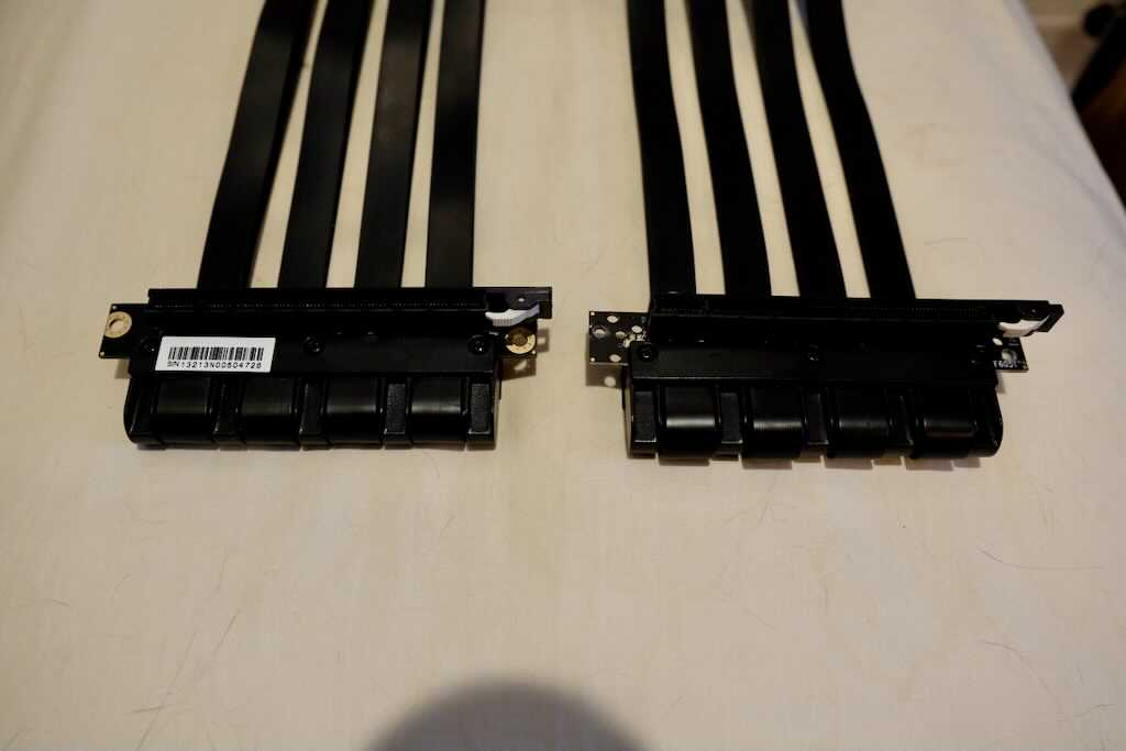 New and old PCIe riser